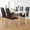 thumbnail image 3 of Costway Set of 4 PU Leather Dining Side Chairs Elegant Design Home Furniture Brown, 3 of 10