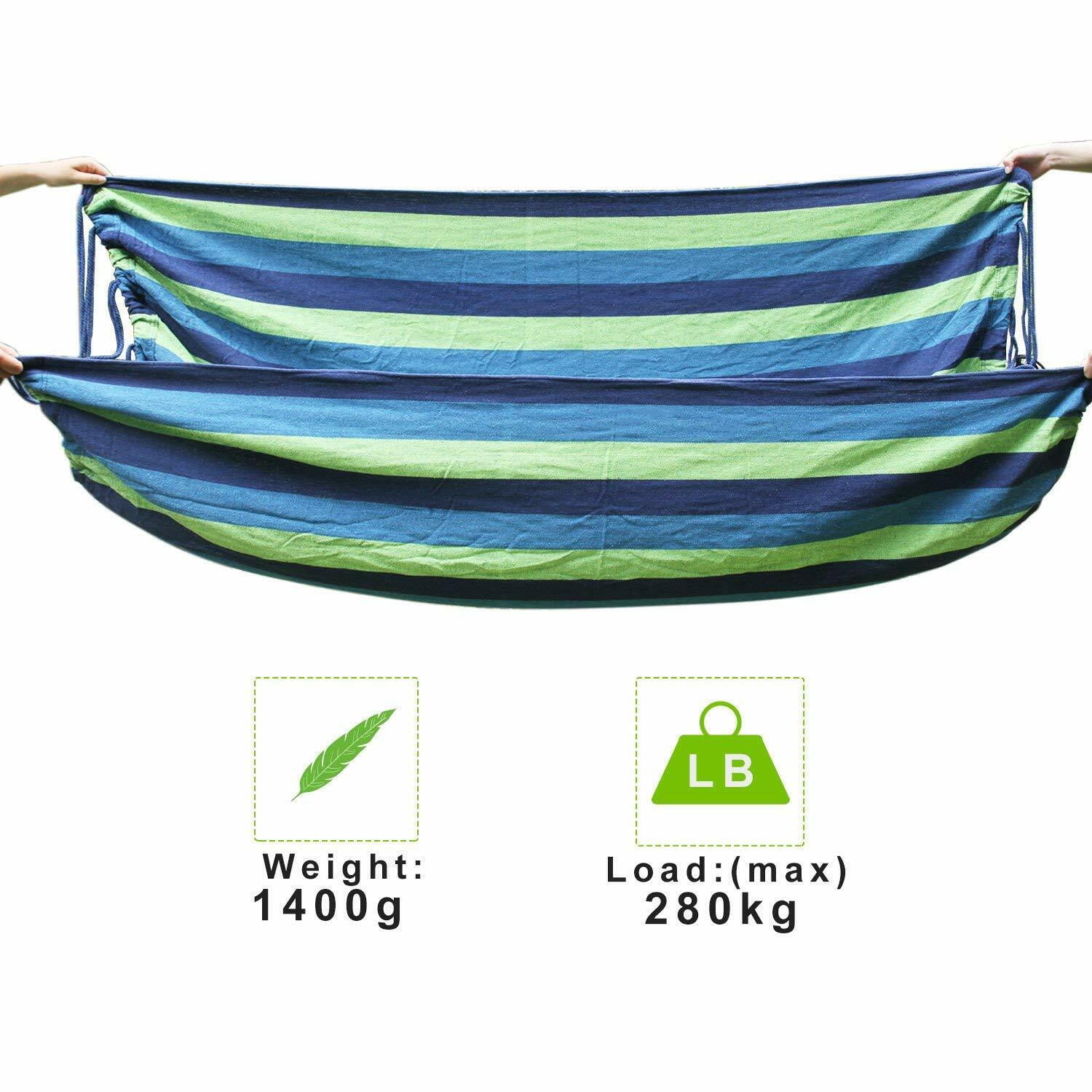MDHAND 2-Person Brazilian-Style Double Hammock Bed with Portable Carrying Bag,79*59in,Blue