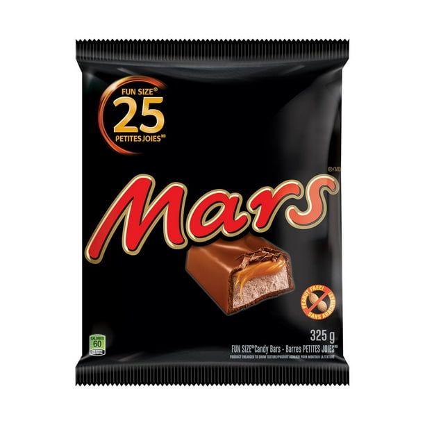 Barres de chocolat MARS sans arachides Petites joies de l’Halloween, sachet en vrac, 25 unités