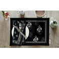 thumbnail image 2 of Vargottam Placemats- Placemat For Dining Table, Set Of 4- Printed & Reversible CottonNapkin-IndoorPlacematsFor Home & Kitchen Dining Table- Asian Block (Black), 2 of 5