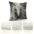 thumbnail image 4 of Creowell  Horse Pillow Case,Beautiful African White Horse Cushion Cover Square Standard Home Decorative for Men/Women White Gray, 4 of 5