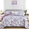 thumbnail image 2 of Juego de edredón WONGS BEDDING Botanical Queen Size, morado, 3 piezas, 2 of 7