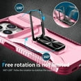 thumbnail image 4 of Allytech Shockproof Back Case for Apple iPhone 15 Pro, Military Grade Protective With Ring Holder Stand Compatible with Car Mount Anti-slip Hybrid Rugged Bumper Phone Cover for Men Boys -Pink, 4 of 8