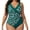 Z2 Green, variant on Erwazi Womens Plus Size Solid Color One Piece Tummy Control Swimsuit Ruffled Front Backless Bathing Suit