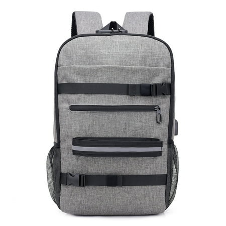 - Anti-theft Skateboard Backpack Laptop Backpack College Backpack Travel School Bag with Lock and USB Port