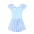 thumbnail image 4 of YHAJDS Girls Leotard Short Sleeve Bow Mesh Dress Dance Outfit 2 Piece, 4 of 5