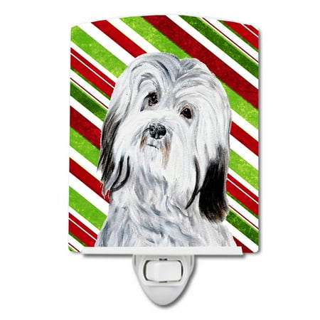 

Caroline s Treasures SC9809CNL Havanese Candy Cane Christmas Ceramic Night Light 6x4x3 multicolor