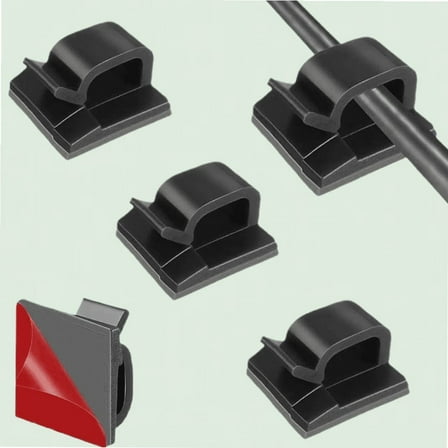 30pcs 3M Sticker Cable Clips, Cable Management Clips for Decoration Lighting, Festivals, Home, Office, Car