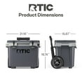 thumbnail image 6 of RTIC 22 QT Wheeled Hard-Sided Cooler, Fits 28 Cans or 6 Wine Bottles, Grey, 6 of 9