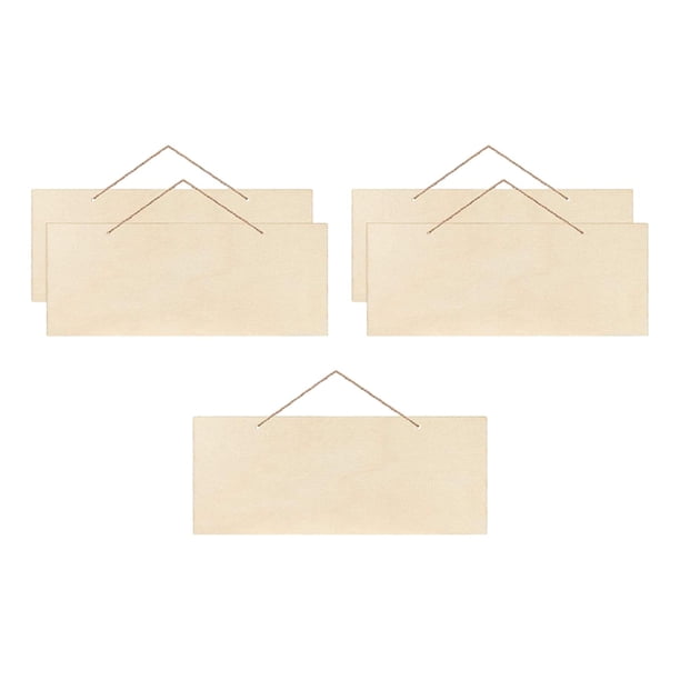 Letrero de madera de 5 piezas, letreros para puertas, pancartas, tablero en blanco, manualidades, rodajas de madera Completo
