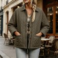 thumbnail image 6 of Women's Button Front Quilted Jacket Collared Loose Fit Comfy Fall Spring Jacket, 6 of 9