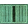 thumbnail image 1 of Ahgly Company Machine Washable Indoor Rectangle Abstract Turquoise Blue Contemporary Area Rugs, 3' x 5', 1 of 4