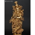 thumbnail image 3 of Radha-Krishna Brass Statue | Divine Couple Sculpture | Hindu Religious Idol | Handmade, 3 of 4