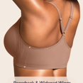 thumbnail image 4 of Hkoxplj Bra for Women Front Closure Wireless Deep V Neck Racerback No Underwire Bralette Seamless Comfort T Shirt Bra with Gel Support Adjustable Straps Breathable Everyday Bra for Daily Wear, 4 of 6