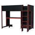 thumbnail image 5 of MIDOQIN Gaming Loft Bed Twin Size, Wooden Twin Gaming Bed Frame with LED Lights, Desk, Wardrobe and Drawer, No Box Spring Needed, Black, 5 of 10