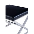 thumbnail image 6 of Pasargad Luxe Collection Faux Leather Bench Black, 6 of 7