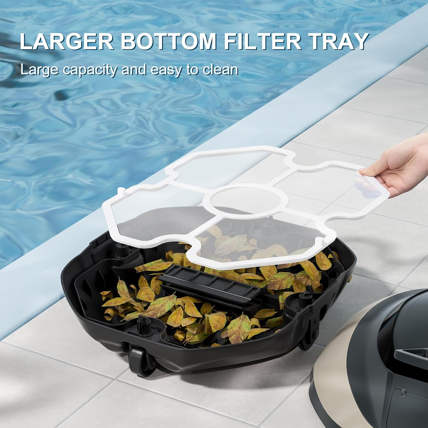 Robotic Pool Cleaner, Pool Vacuum For Above Ground Pool, Cordless Pool Vacuum Robot With Dirt-Lock Tech