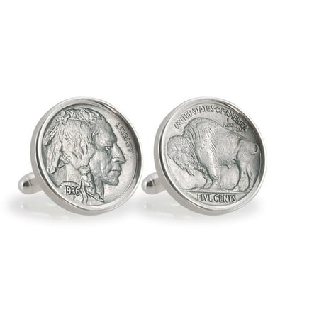 American Coin Treasures Sterling Silver Buffalo Nickel Cuff Links