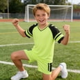 thumbnail image 6 of Piuwrlz Boys Football Athletic Sets T-Shirt and Shorts Outfit Sets Green Size 2 T, 6 of 8