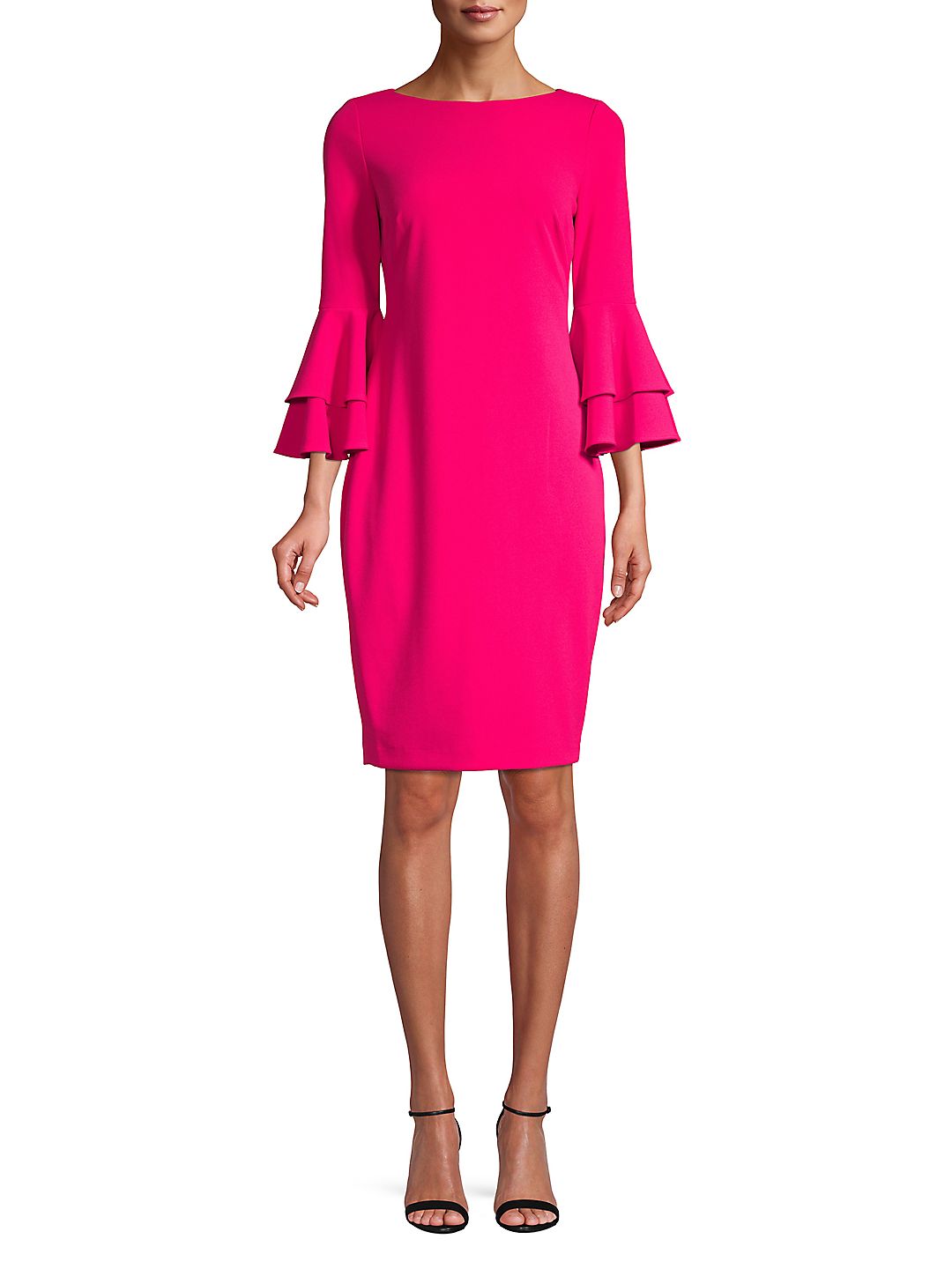 calvin klein tiered bell sleeve dress