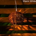 thumbnail image 4 of Decorative Lantern Handmade Rattan Wicker Ball String Lights - 10 Lights with Rattan Wire Ball Style, Globe Rattan Wicker Ball String Lights Indoor Outdoor Patio for Home Pergola Porch Party Backyard, 4 of 4