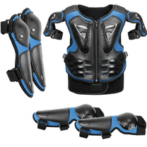 Ysyqkn Kids Motorcycle Guard Suit with Elbow Knee Pads Children Full Protection Chest Blue