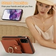 thumbnail image 3 of REQO Phone Case for Samsung Galaxy S20 Plus S20+ 5G Wallet Cell Cover with Screen Protector Crossbody Strap Ring Stand RFID Credit Card Holder S20+5G S20plus 20S + S2O S 20 20+ G5 Women Girls Brown, 3 of 7
