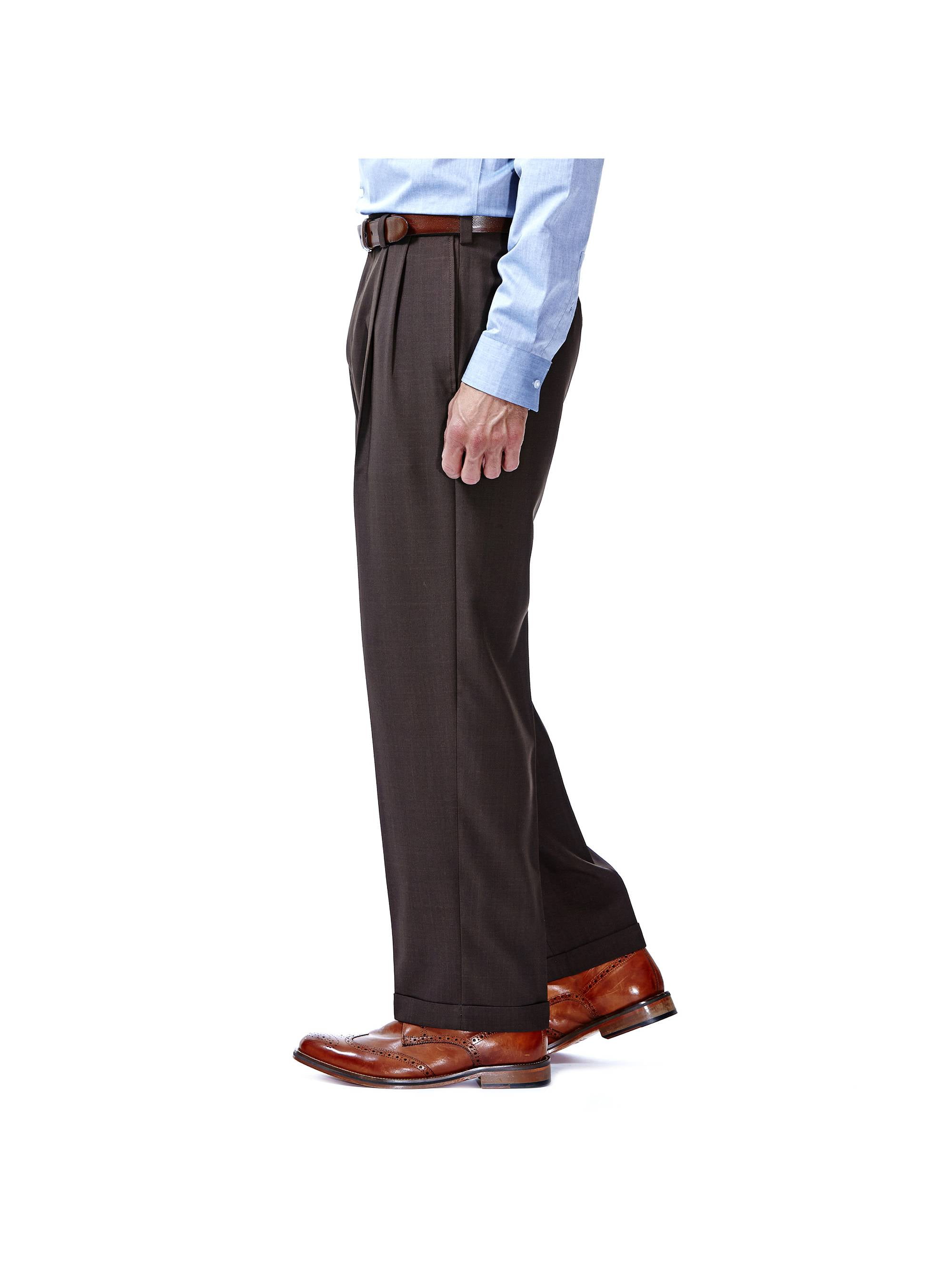 Men's E-CLO Stria Pleat Front Dress Pant Classic Fit HD00219