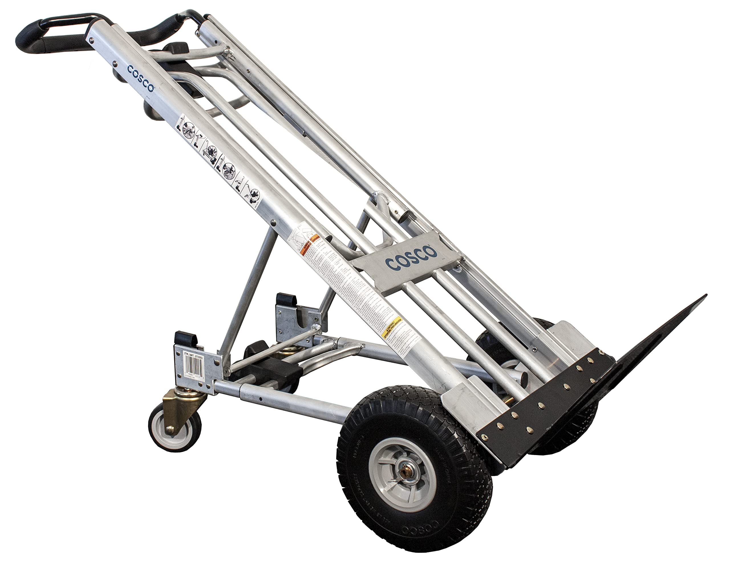 Jumbo 3-in-1 Multi Aluminium Sack Truck up to 450 kg Heavy Duty Transport Trolley Large Wheels Ergonomic Handle Transport Hand Truck Cosco Stacking Trolley Multifunctional