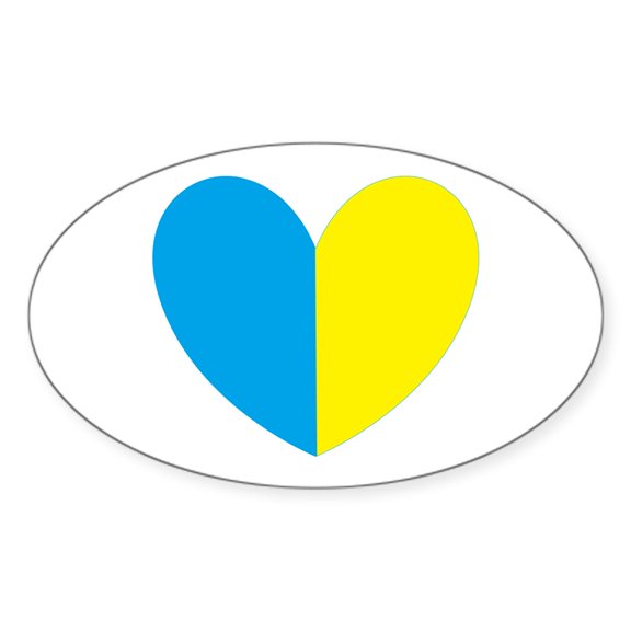 CafePress - I Stand With Ukraine Heart Sticker - Sticker (Oval)