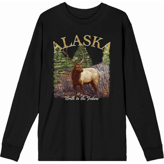 Adventure Society Alaska Crew Neck Long Sleeve Adult Tee
-XS-Black