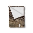 thumbnail image 2 of Coffee Soft Flannel Fleece Throw Blanket, Assortment of Coffee Cups with Beans on Wooden Table Americano Cappuccino Mug, Cozy Plush for Indoor and Outdoor Use, 50" x 70", Brown White, by Ambesonne, 2 of 6