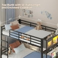thumbnail image 4 of Plonmago Metal Bunk Bed with Desk Twin Over Twin Bunk Beds with LED Light & Charging Station,Safety Guard Rails,Space-Saving Design, Steel Bed for School Bedroom,Gray, 4 of 9