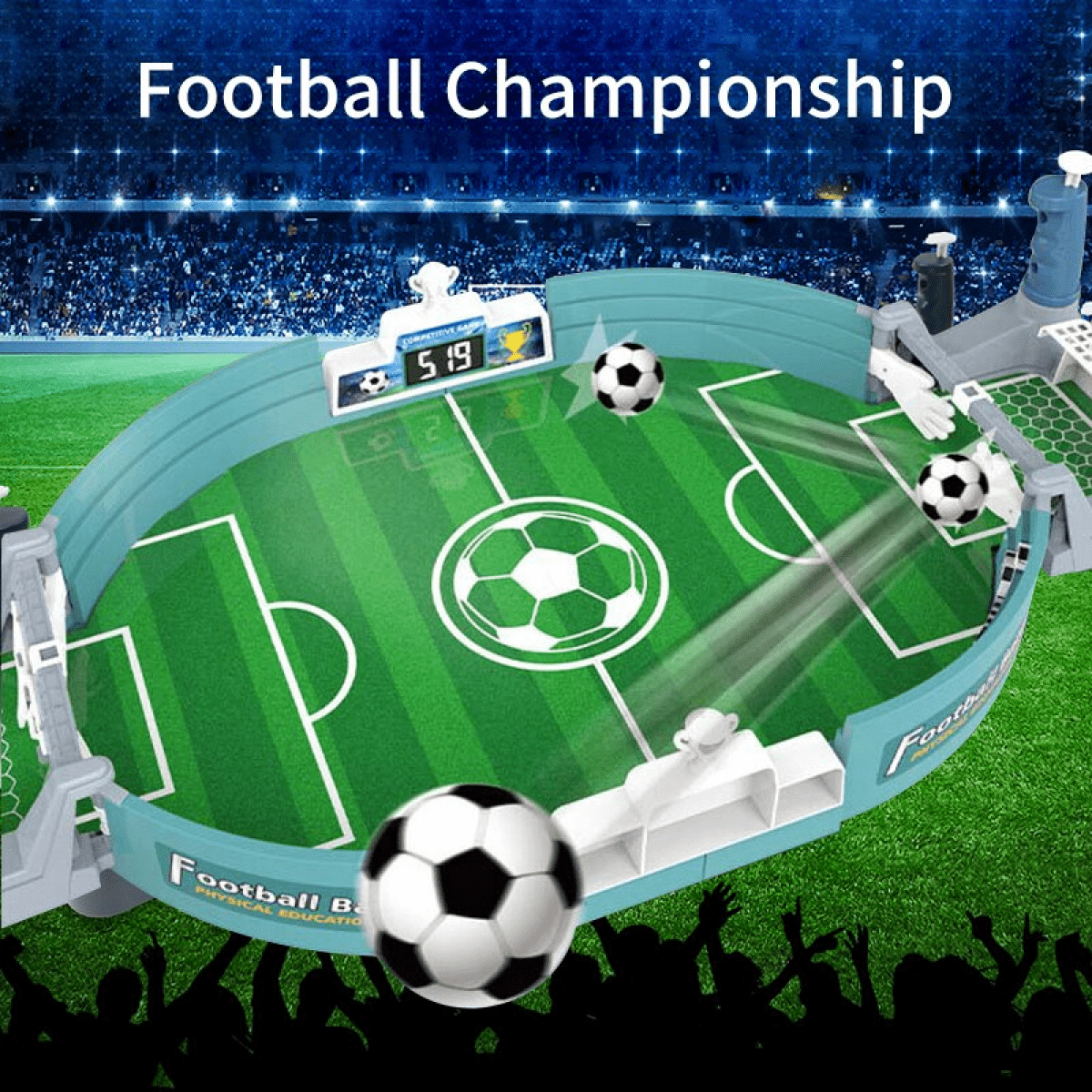 Tabletop Foosball Game Interactive Soccer Board Game with Two Balls for Kids Indoor Sport Toy & Christmas Birthday Gifts