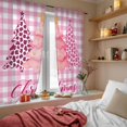 thumbnail image 4 of Pink Christmas Trees Sheer Curtains 72 Inches Long, Leopard Print Xmas Tree Winter Plaid Light Filtering Window Curtains for Living Room, Rod Pocket Voile Sheer Curtain Drapes, 52"Wx72"L, 2 Panels, 4 of 9