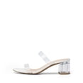 thumbnail image 3 of Sandalia DREAM PAIRS DHS213 Tacón Grueso de Dos Tiras Blanco 8, 3 of 7
