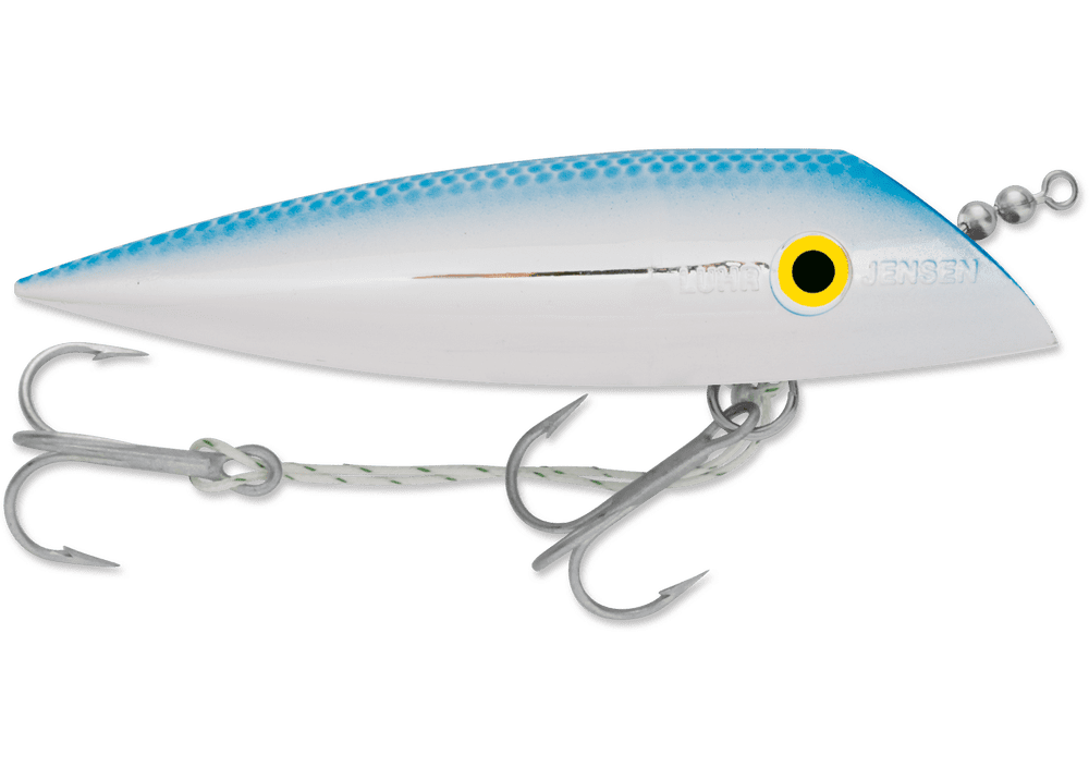 Luhr-Jensen Rattling J-Plug Salmon Lure (Everglo/Silver/Brilliant Blue  Scale Top) 