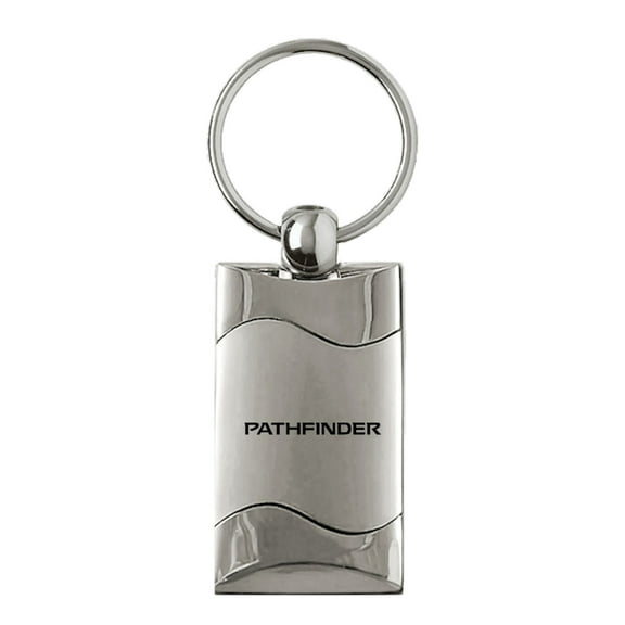 Nissan Pathfinder Rectangular Wave Key Ring (Silver)