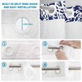 thumbnail image 2 of No Hook Shower Curtain with Built-in Rings - Nautical Coastal Washable Waterproof Fabric Bathroom Curtains for Hotel,Rentals, 72 X 72 Inch Long , Ocean Coral Texture Midnight Blue White, 2 of 8