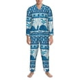 thumbnail image 4 of Kll Sea Underwater Animals Sleepwear Mens Flannel Pajamas,Long Cotton Pj Set, 4 of 9