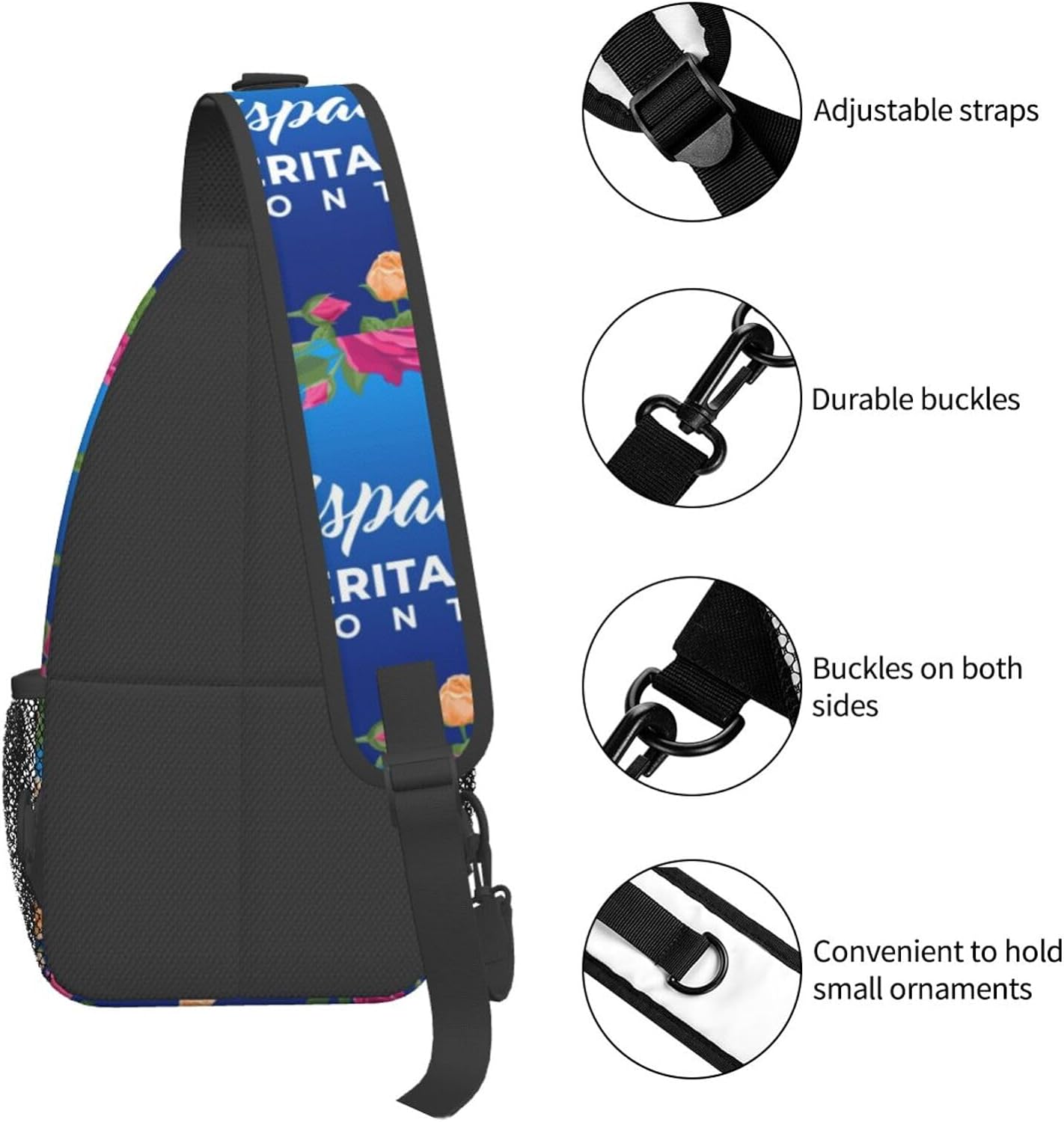 Mes Nacional De La Herencia Hispana Hispanic Heritage Month Sling Bag Crossbody Hiking Travel Chest Bags Backpack Shoulder Daypack for Women Men