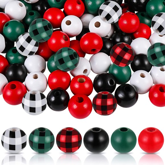 Perlas navideñas de madera con diseño de búfalo, 200 unidades, de Beads Waydress