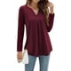thumbnail image 1 of Escote en pico, blusas plisadas, camisas largas lisas, mangas largas, 1 of 5