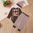 thumbnail image 2 of Utlike Baby Boys Outfits Set My First Thanksgiving Romper Turkey Print Pants Hat Set Boy Photoshoot Outfit Size 6 Months-12 Months, 2 of 8