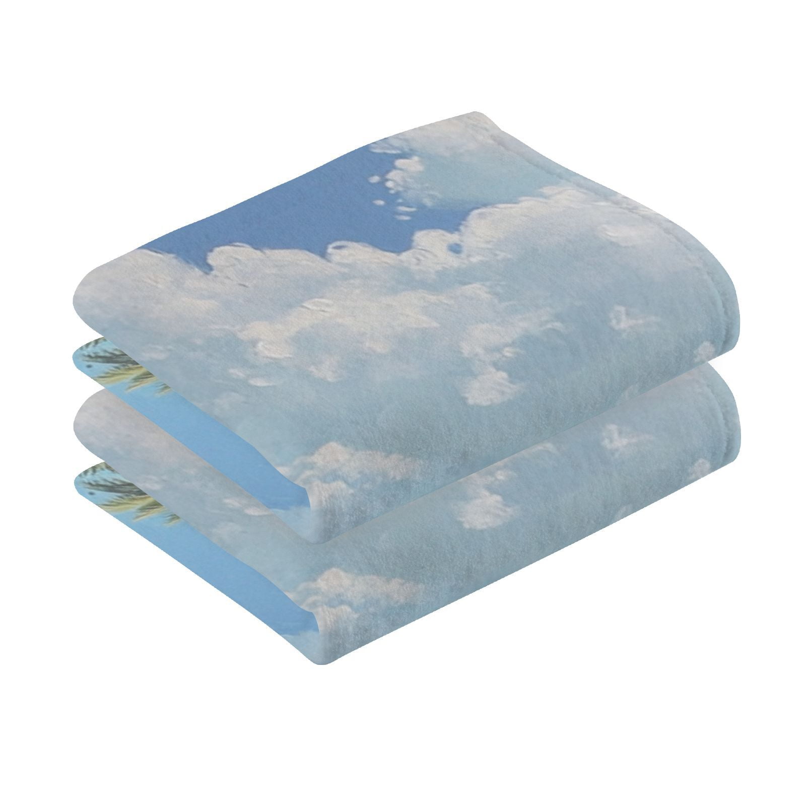 Paradise Island Hand Towels Cotton Bath Towels Large Face Towels Absorbent for Bathroom 2 Packs