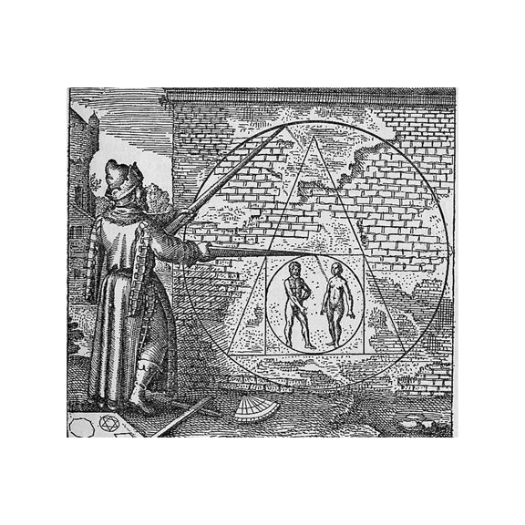 24x36 gallery poster, mythic alchemical philosopher's stone as pictured in Atalanta Fugiens Emblem 21