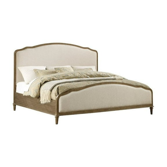 Wallace & Bay Ludin Sandstone Buff and Cream King Upholstered Bed