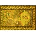 thumbnail image 1 of Ahgly Company Machine Washable Indoor Rectangle Persian Yellow Traditional Area Rugs, 4' x 6', 1 of 4
