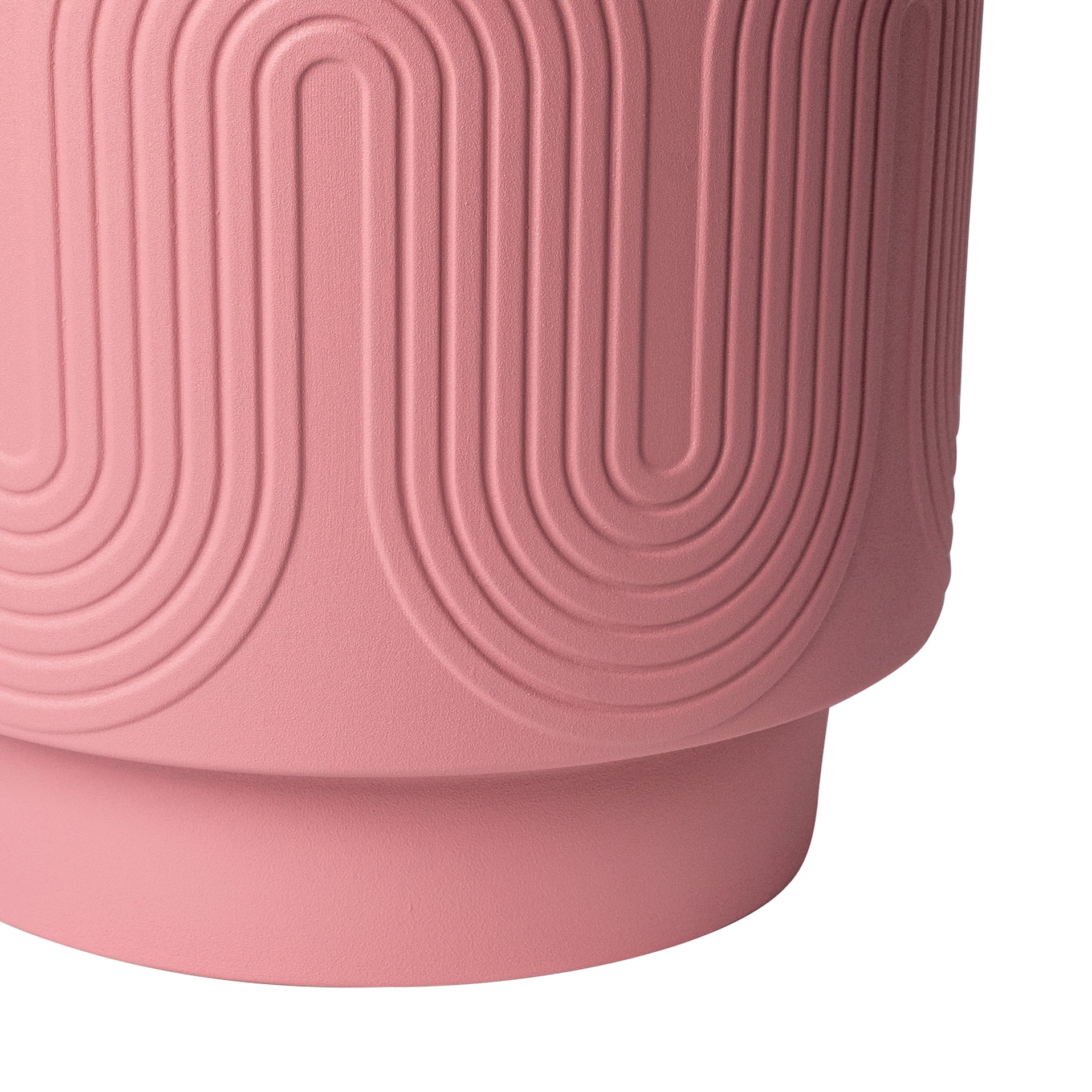(2 pack) Better Homes & Gardens Pottery 10" Amy Wave Ceramic Planter, Pink