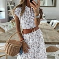 thumbnail image 6 of Womens Dresses Summer Women's New Holiday Floral Print Loose Casual Short-Sleeved Dress clothes under $5.00, 6 of 9